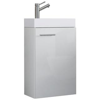 VCM 2-tlg Badmöbel Set Gäste WC Gästebad Waschplatz Waschtisch klein schmal Slito  