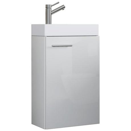 VCM 2-tlg Badmöbel Set Gäste WC Gästebad Waschplatz Waschtisch klein schmal Slito  