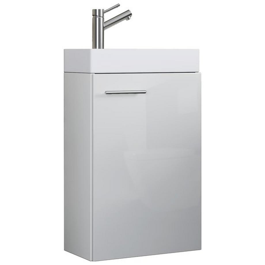 VCM 2-pièces ensemble de meubles de salle de bain WC invités salle de bains lavabo petit étroit Slito  