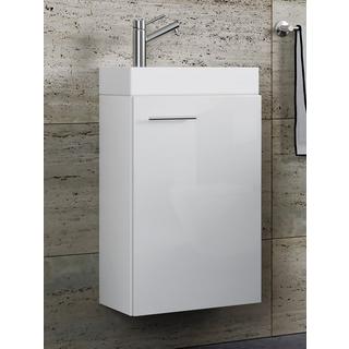 VCM 2-tlg Badmöbel Set Gäste WC Gästebad Waschplatz Waschtisch klein schmal Slito  