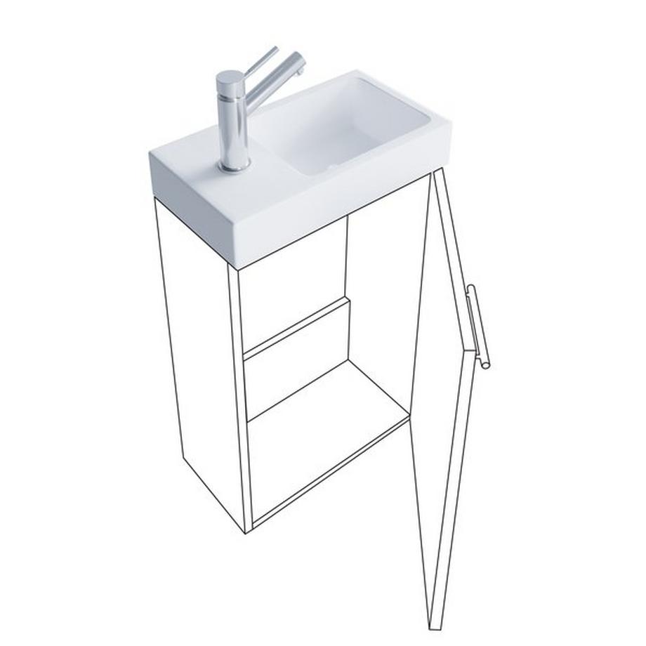 VCM 2-pièces ensemble de meubles de salle de bain WC invités salle de bains lavabo petit étroit Slito  