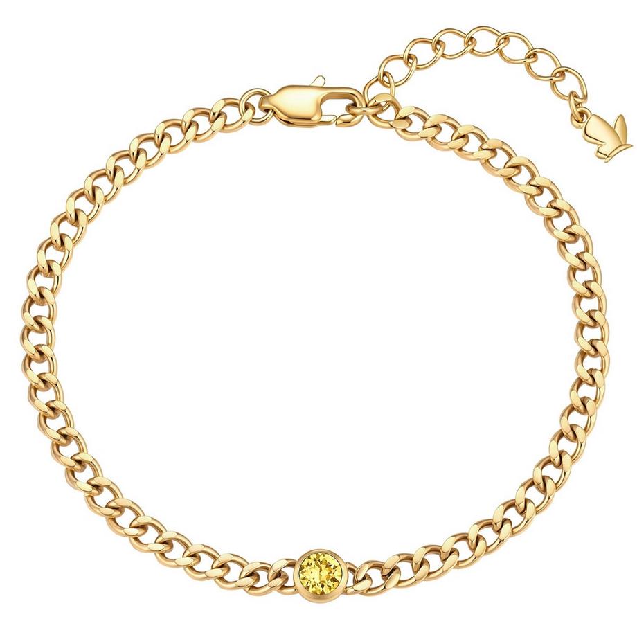 Armband Geburtsstein November Edelstahl verziert mit Kristallen von Swarovski