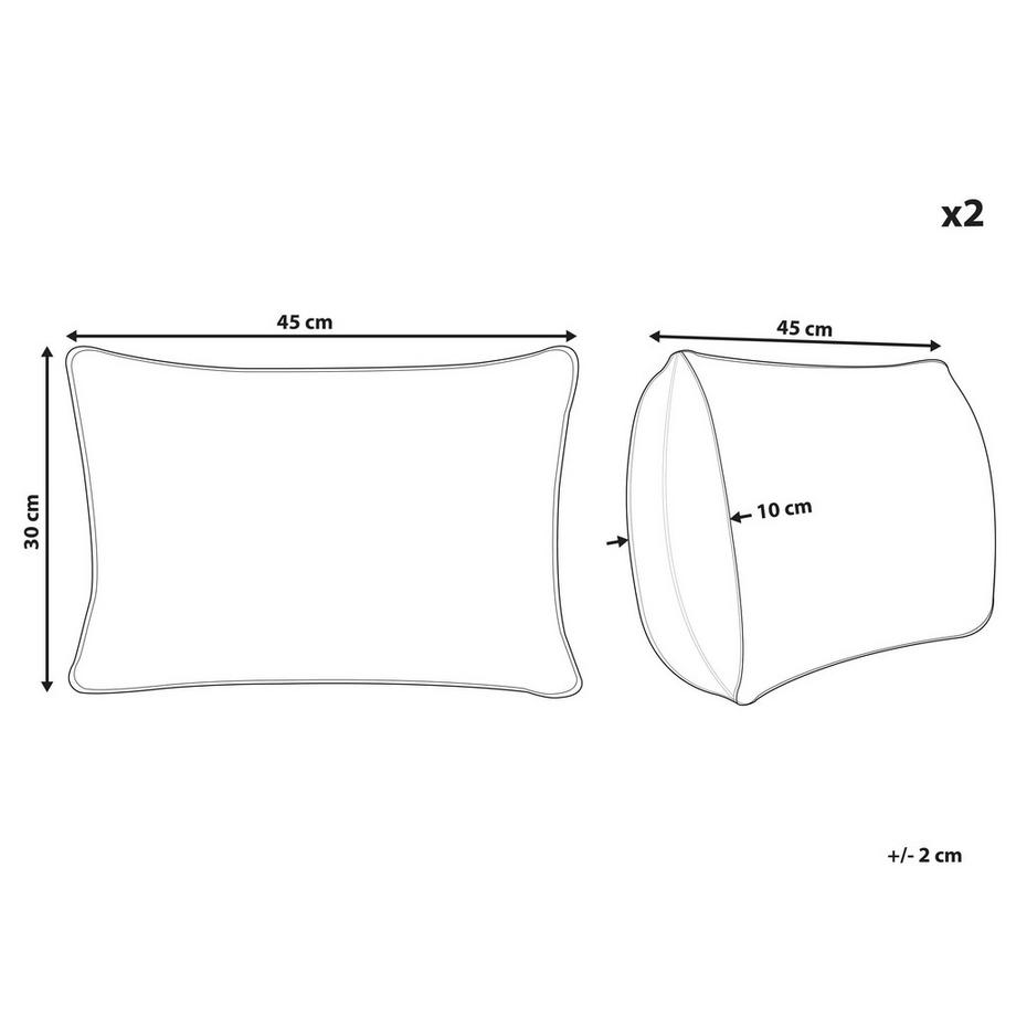 Beliani Lot de 2 coussins décoratifs en Lin Minimaliste SASSAFRAS  