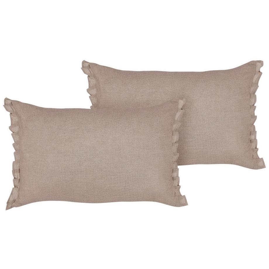 Lot de 2 coussins décoratifs en Lin Minimaliste SASSAFRAS