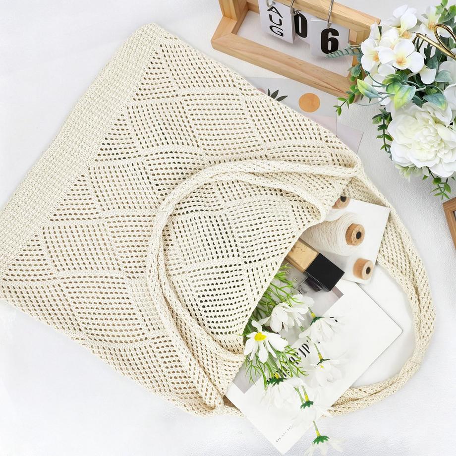 Only-bags.store Gestrickte Strandtasche für Sommerreisen  