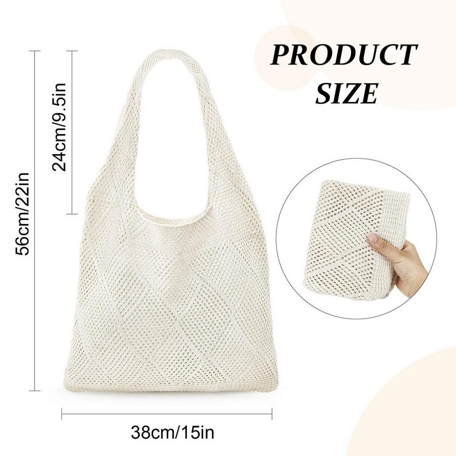 Only-bags.store Gestrickte Strandtasche für Sommerreisen  