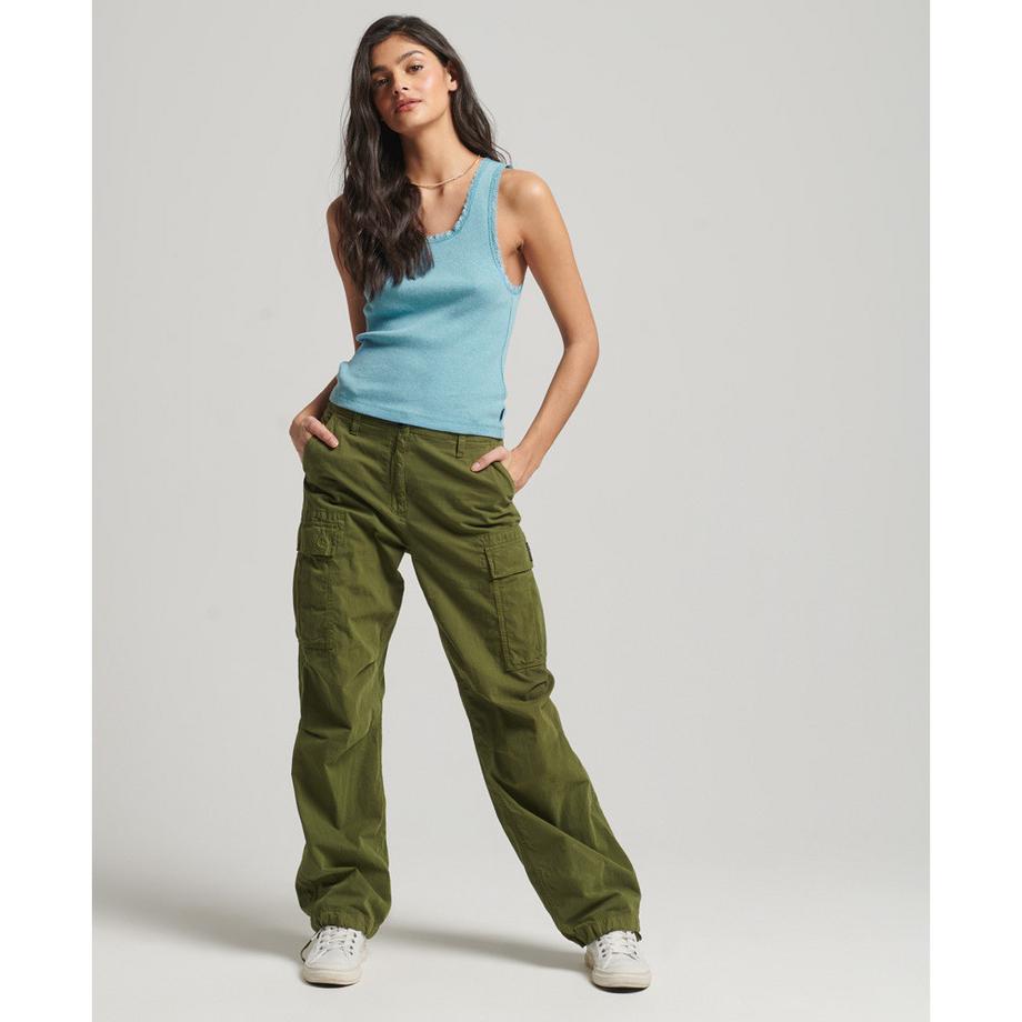 Superdry tanktop mit spitzenbordüre damen  