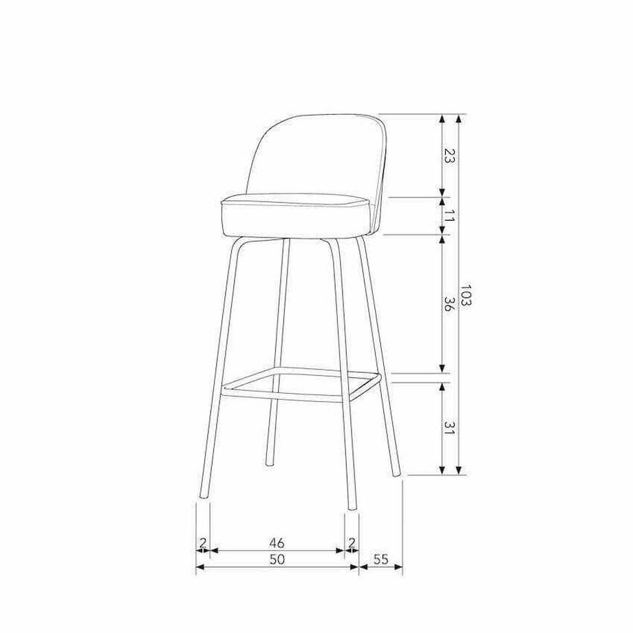mutoni Sgabello Vogue in tessuto intrecciato sabbia 80  