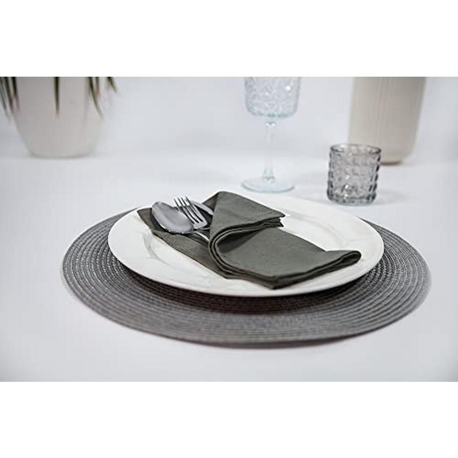 Alopini 12 serviettes de table agréablement douces gris clair I 100% coton biologique durable  