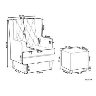 Beliani Sessel aus Samtstoff Retro SANDSET  