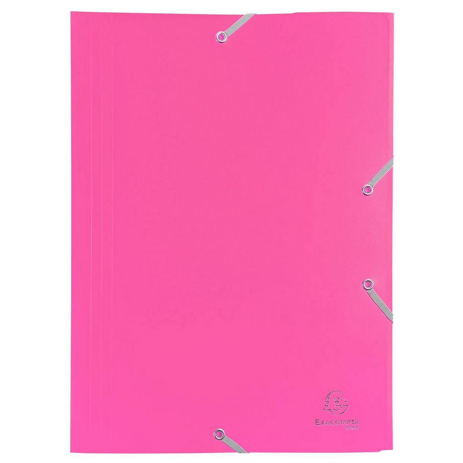 Exacompta Chemise à élastiques 3 rabats polypropylène 4/10e Opaque Eco - A4 - x 60  