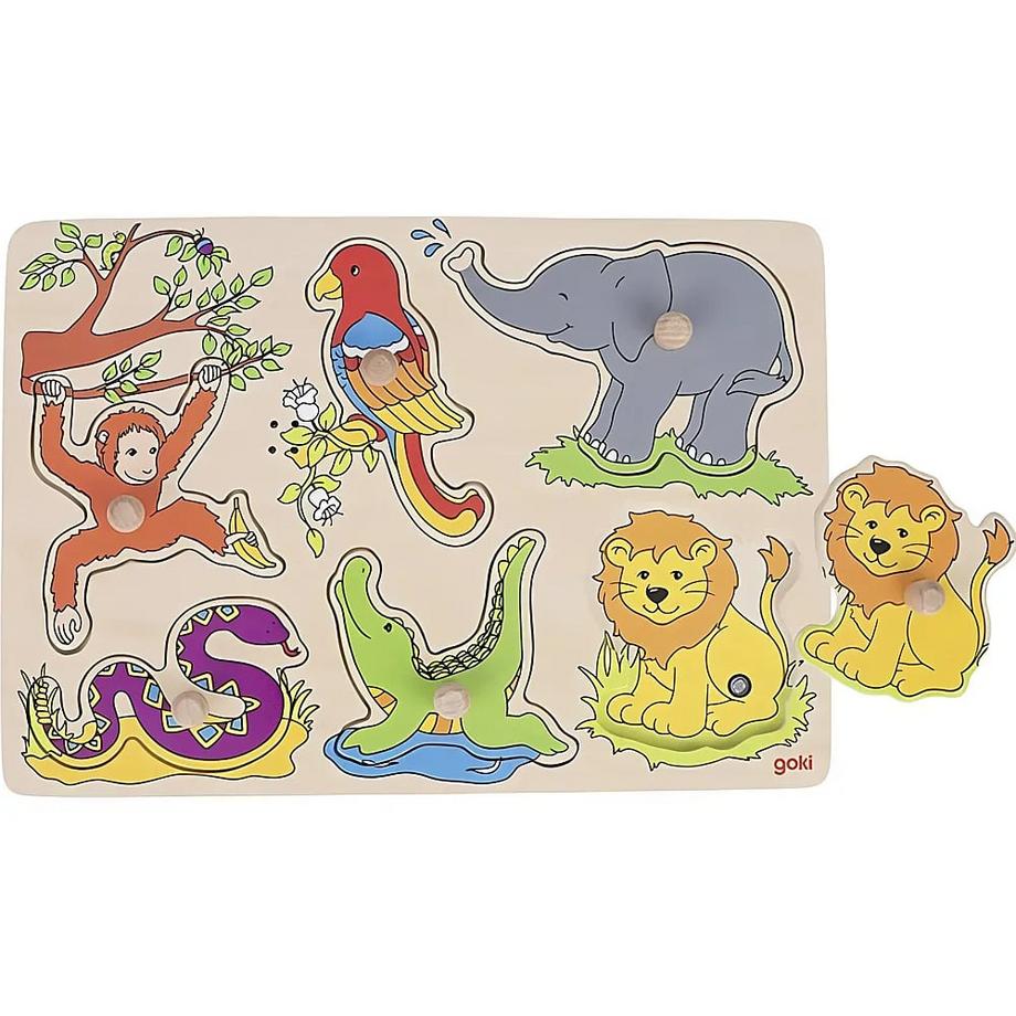 goki  Puzzle Zootiere mit Tierstimmen (6Teile) 
