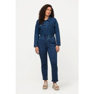 Combinaison d'ouvrier en jean, col chemise et manches longues