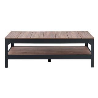 Calicosy Tavolo basso in metallo nero e legno - L 117 cm  