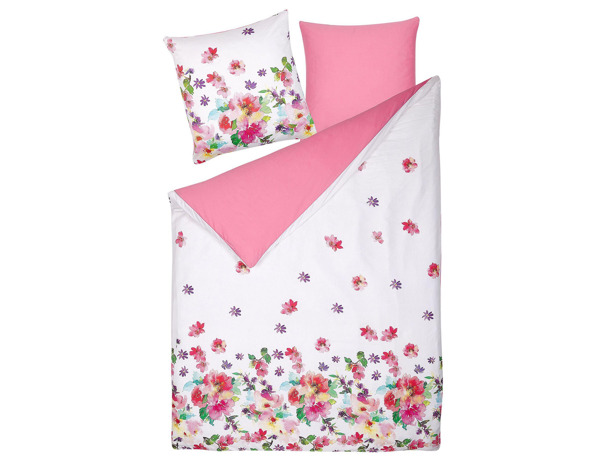 Beliani LARYNHILL Set Copripiumino in Raso di Cotone Moderno  