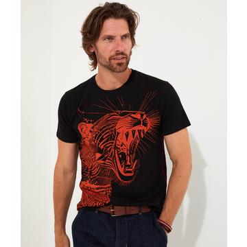 Geometrisches Tiger-Grafik-T-Shirt