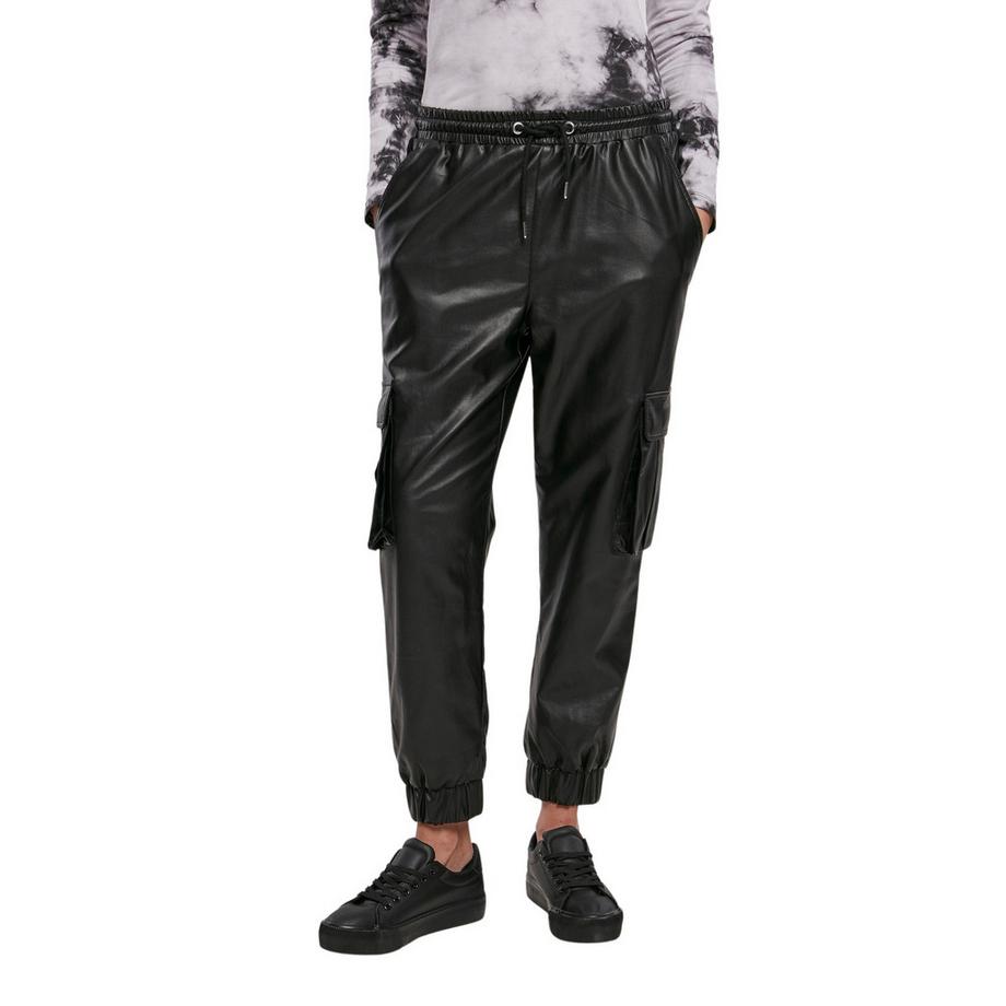 URBAN CLASSICS Pantaloni Cargo Similpelle  