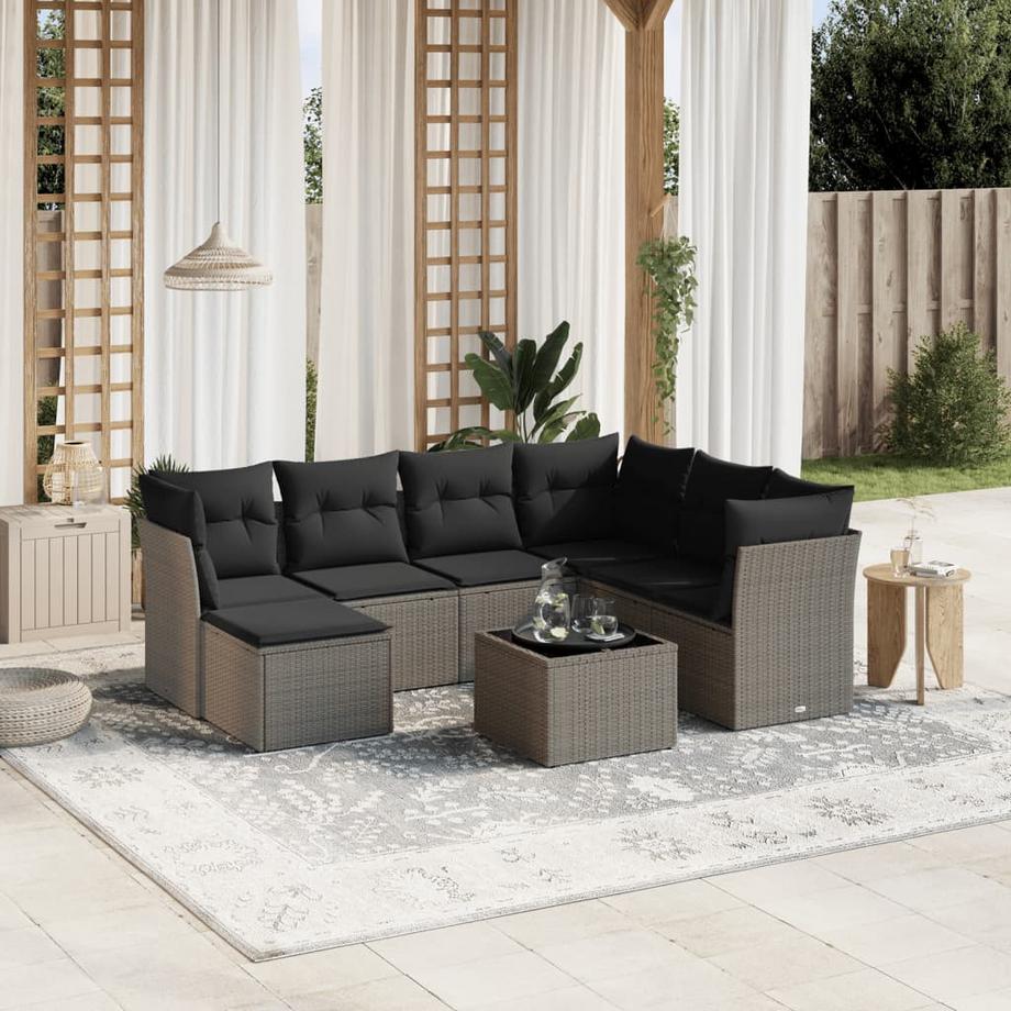 VidaXL set divano da giardino Polirattan  