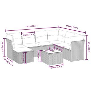 VidaXL Garten sofagarnitur poly-rattan  