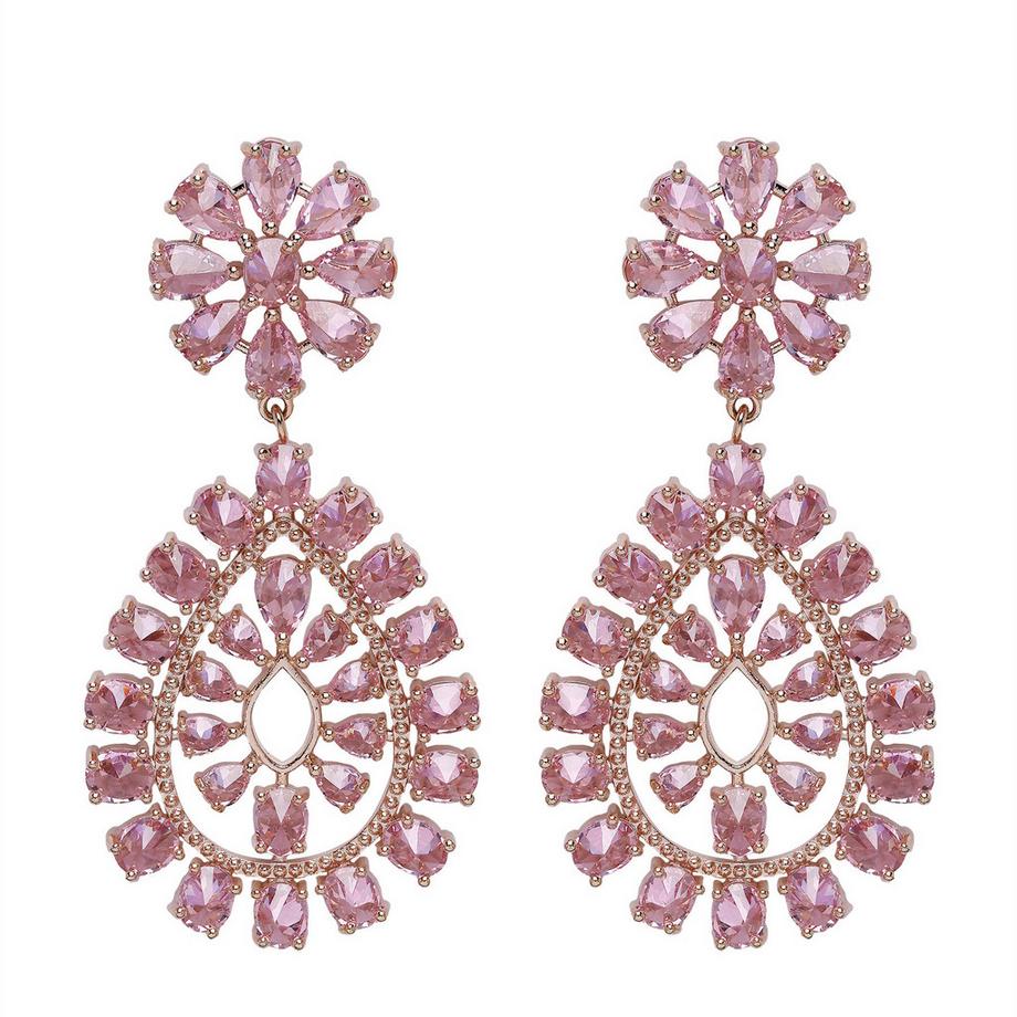 Diva Glänzende Florale Tropfenohrringe