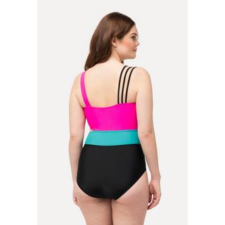 Ulla Popken  Maillot de bain color block, avec bonnets souples. Matière recyclée 