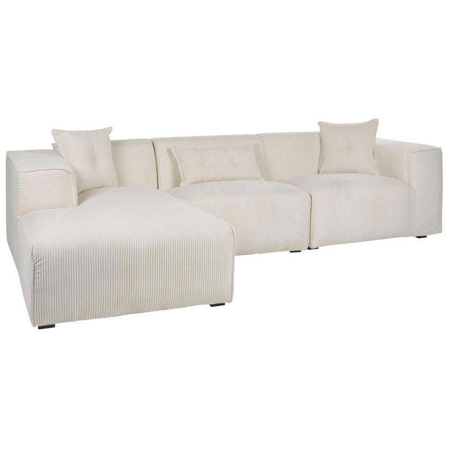 Beliani Canapé d'angle en Velours côtelé Scandinave DOLVA  