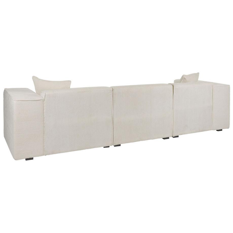 Beliani Canapé d'angle en Velours côtelé Scandinave DOLVA  