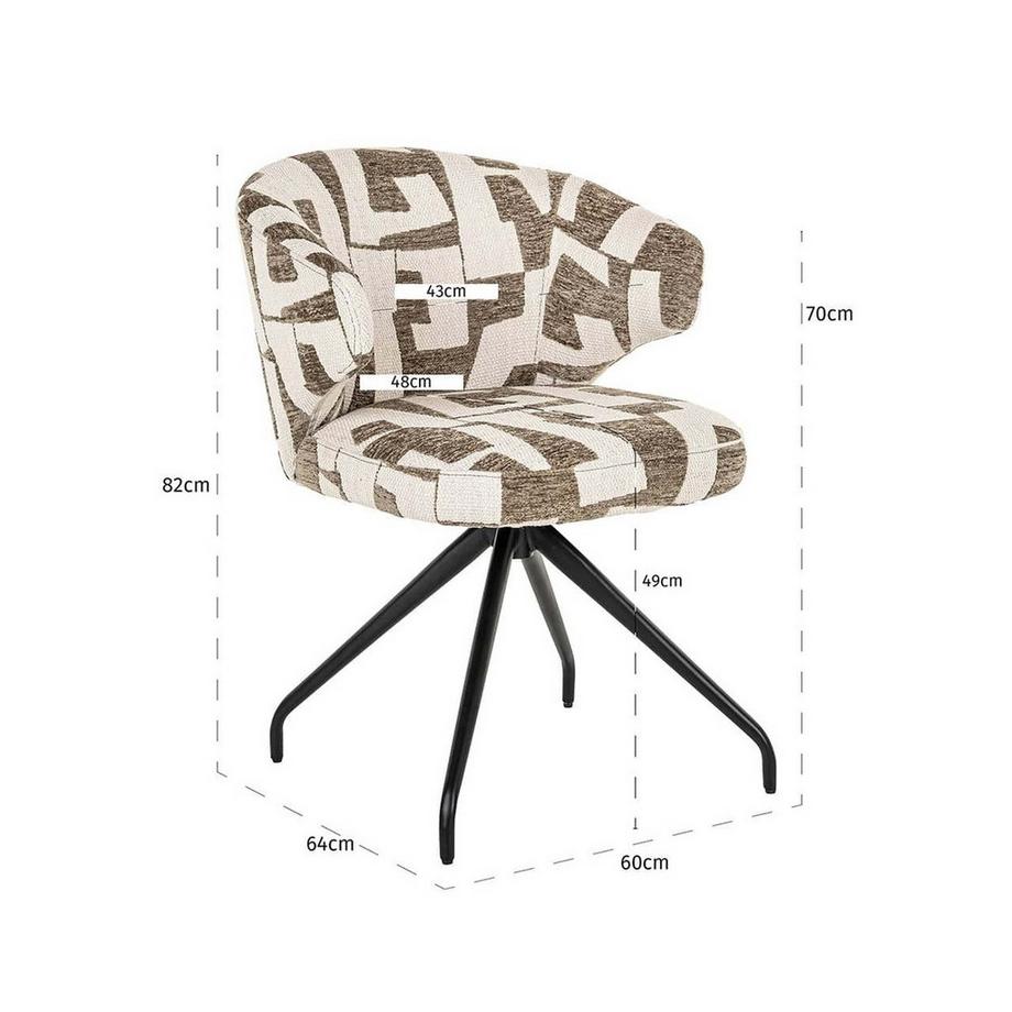 mutoni Drehsessel Milly moss graffic  