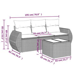 VidaXL set divano da giardino Polirattan  