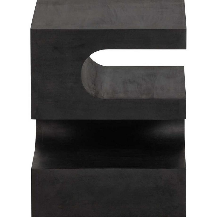 mutoni Table d'appoint Toma bois de manguier noir 40x40  