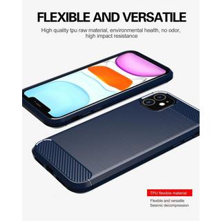 Cadorabo  Hülle für Apple iPhone 11 TPU Silikon Edelstahl-Karbonfaser Optik 