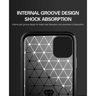 Cadorabo  Hülle für Apple iPhone 11 TPU Silikon Edelstahl-Karbonfaser Optik 