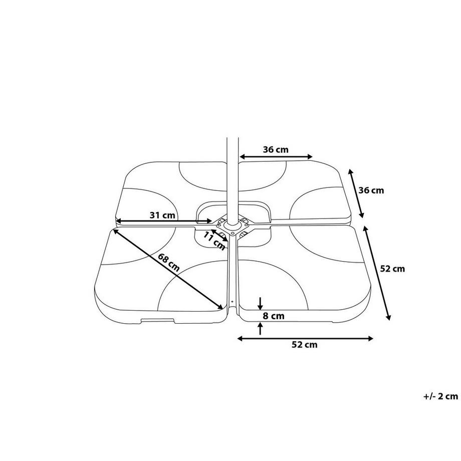 Beliani Sonnenschirmfuss aus Kunststoff  CARIA  