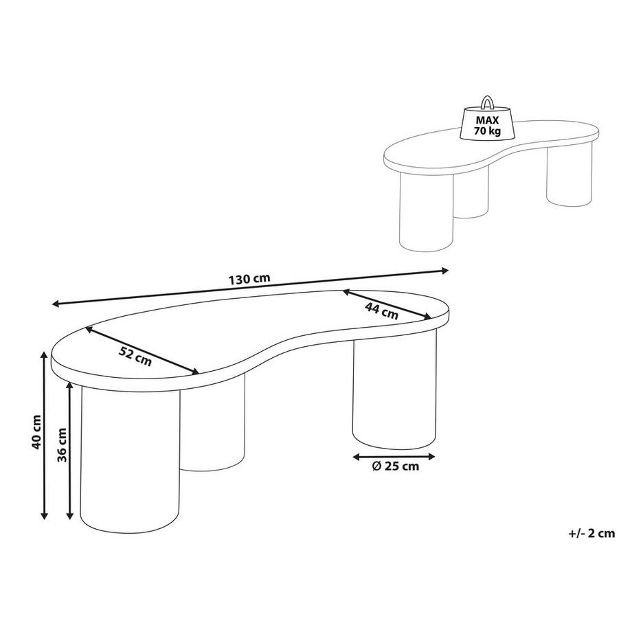 Beliani Couchtisch aus MDF-Platte Retro EASTON  