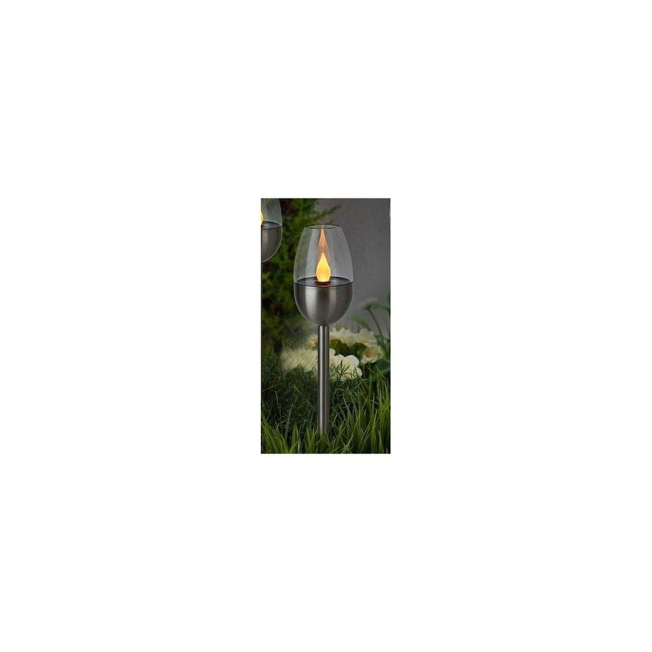 FS-STAR Torche de jardin solaire en acier inoxydable  