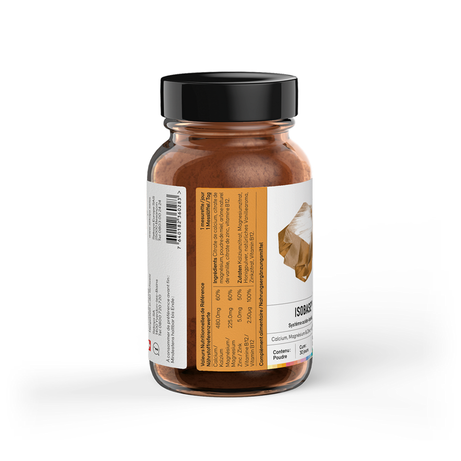 Sekoya Swiss  Isobase | Calcium, Magnésium & Zinc + Vitamine B12 | Équilibre acido-basique 