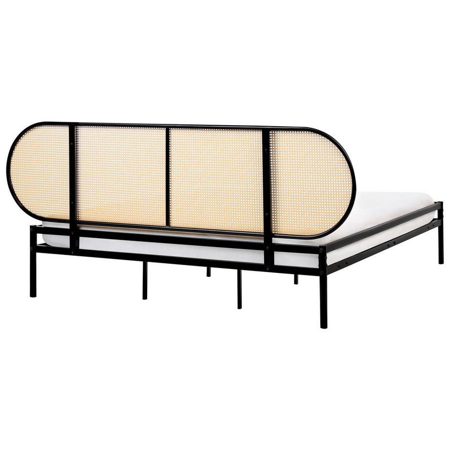 Beliani Lit avec sommier en Métal Moderne BOULIN  