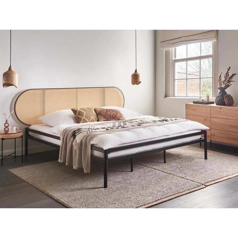 Beliani Lit avec sommier en Métal Moderne BOULIN  