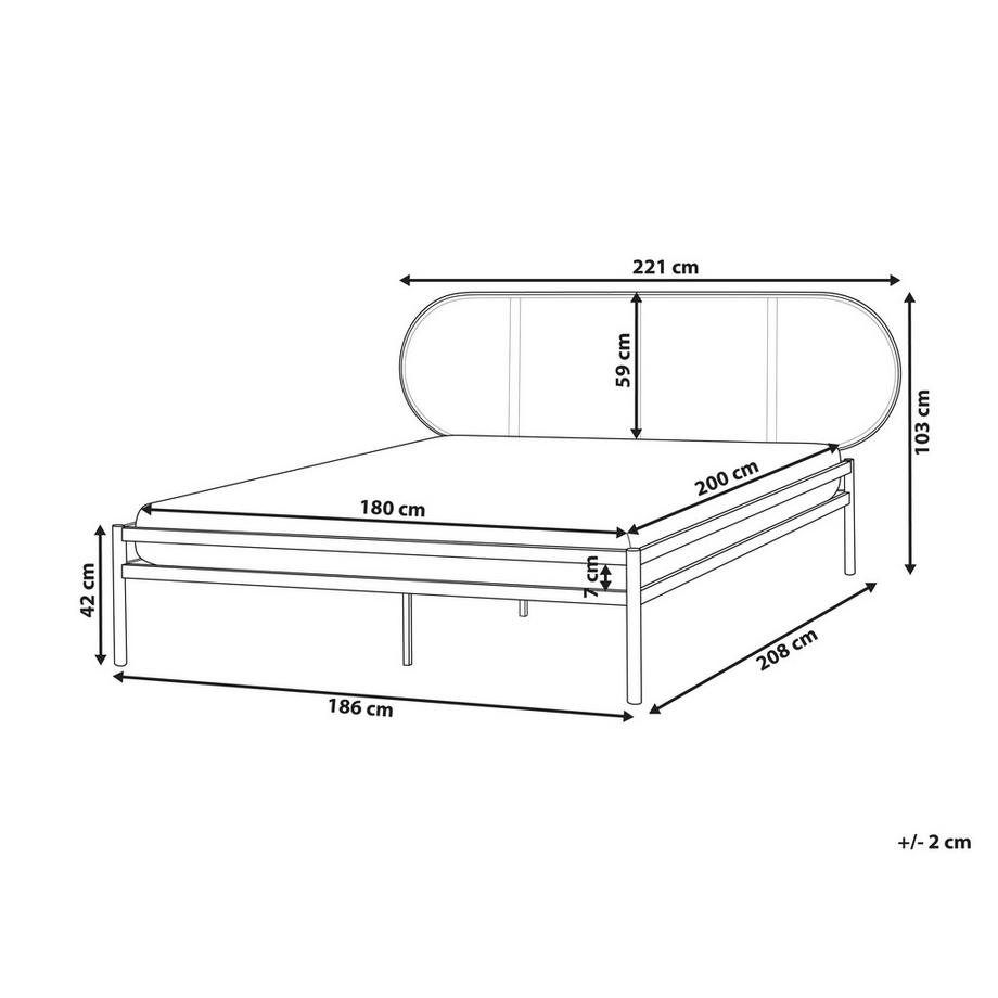 Beliani Lit avec sommier en Métal Moderne BOULIN  