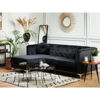 Beliani Ecksofa aus Samtstoff Modern FLEN  