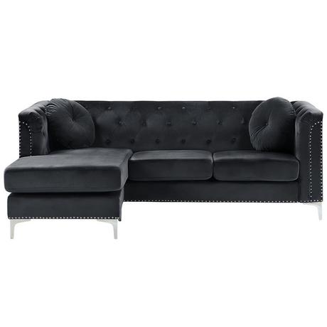 Beliani Ecksofa aus Samtstoff Modern FLEN  