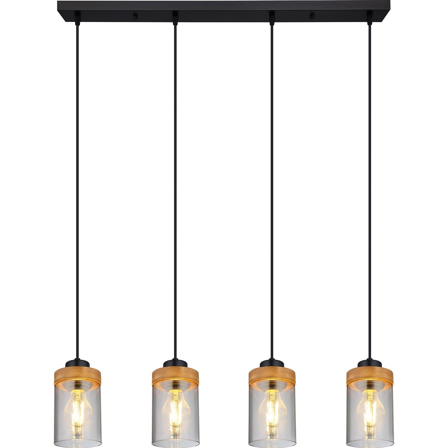 mutoni Lampe à suspension Finca métal noir mat 4xE27  