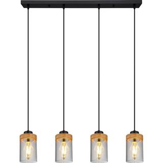 mutoni Lampe à suspension Finca métal noir mat 4xE27  