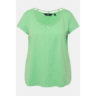 Ulla Popken  T-Shirt, Kordel, A-Linie, Rundhals, Halbarm 