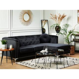 Beliani Ecksofa aus Samtstoff Modern FLEN  