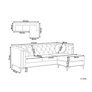 Beliani Ecksofa aus Samtstoff Modern FLEN  