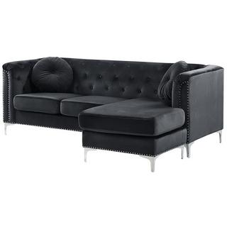 Beliani Ecksofa aus Samtstoff Modern FLEN  