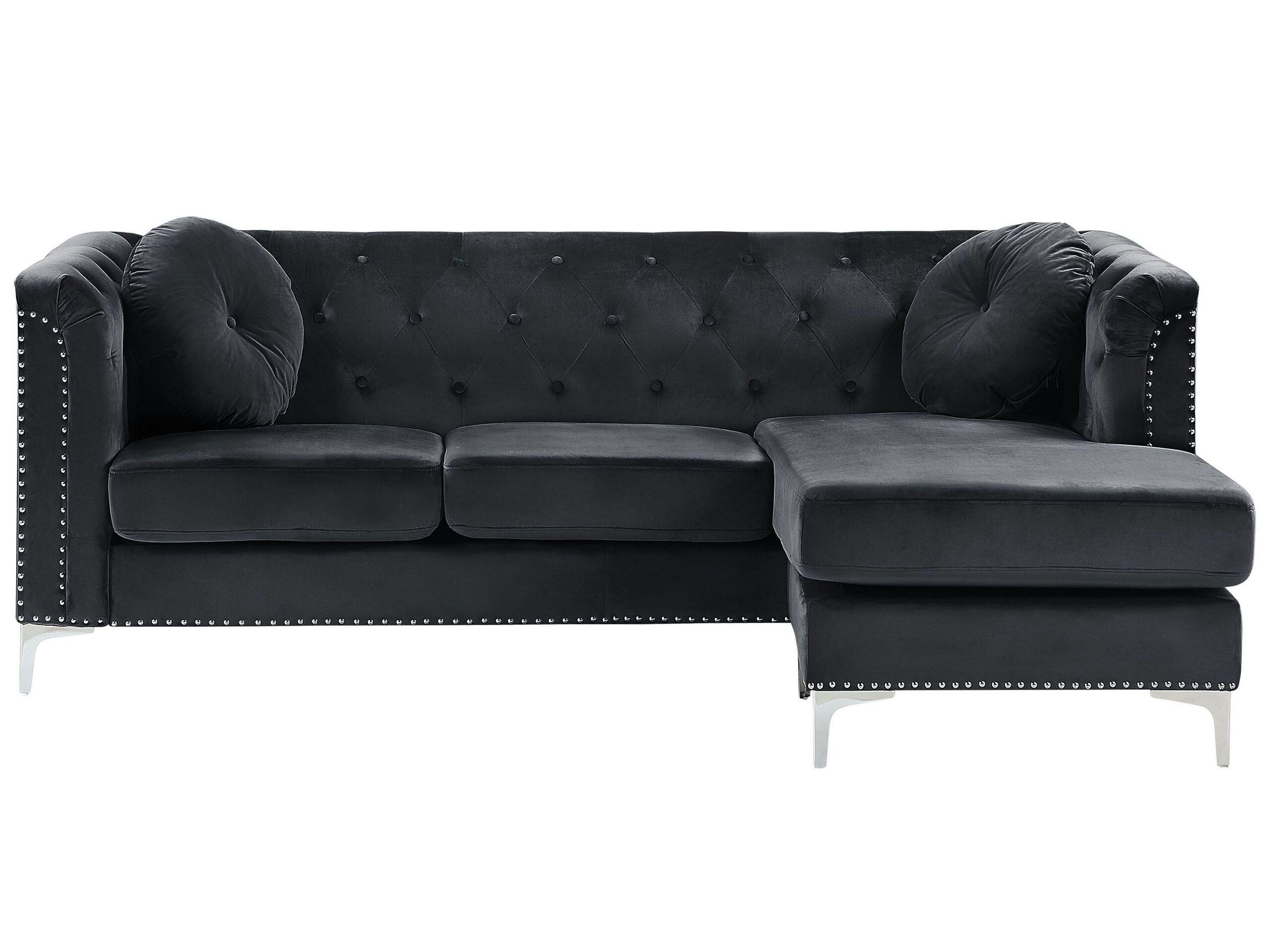 Beliani Ecksofa aus Samtstoff Modern FLEN  