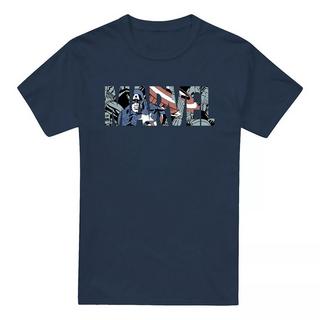 CAPTAIN AMERICA Comic Artwork T-Shirt Manches Courtes  