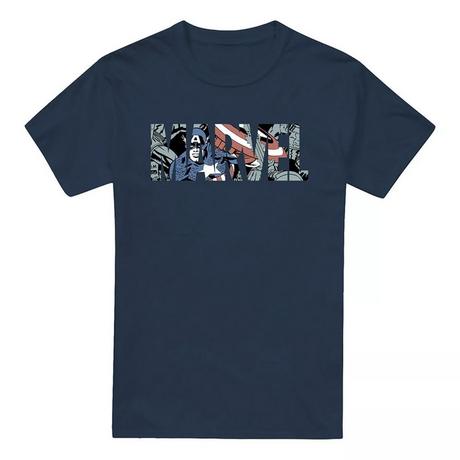 CAPTAIN AMERICA Comic Artwork T-Shirt Manches Courtes  